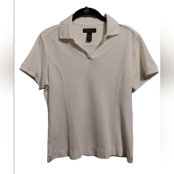 Tommy Bahama Tops - Tommy Bahama Tan Fitted Polo Shirt Short Sleeve